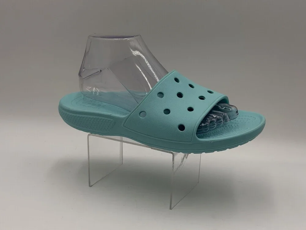 Crocs Classic Slide Teal Women’s Size 9  Blue Slip On Slides Sandals Shoes